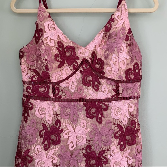 Lulus Endless Elegance Multi Lace Bodycon Dress L - Picture 6 of 14